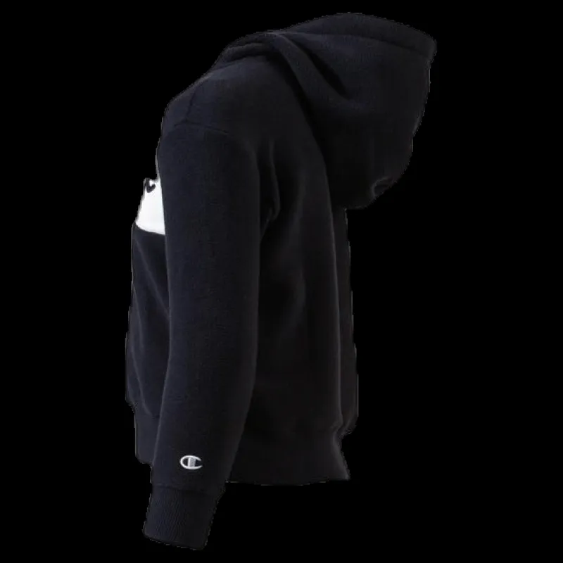 Discount Champion Junior Hooded Polar Fleece Black Svart