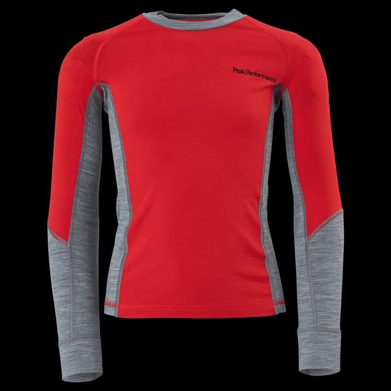 Peak Performance Junior Magic Crew Racing Red-grey Melange Röd