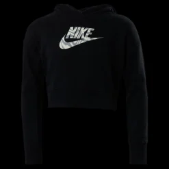 Nike Junior NSW Crop Hoodie Black Svart Sale
