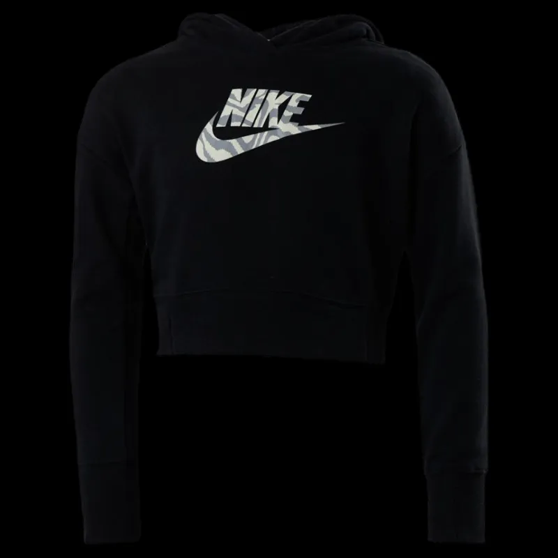 Nike Junior NSW Crop Hoodie Black Svart Sale