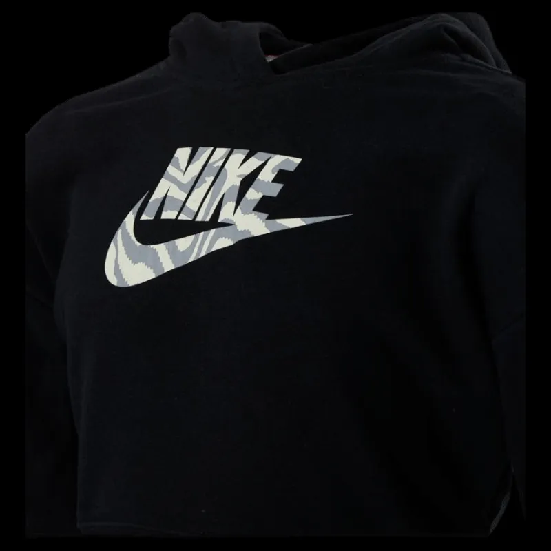 Nike Junior NSW Crop Hoodie Black Svart Sale