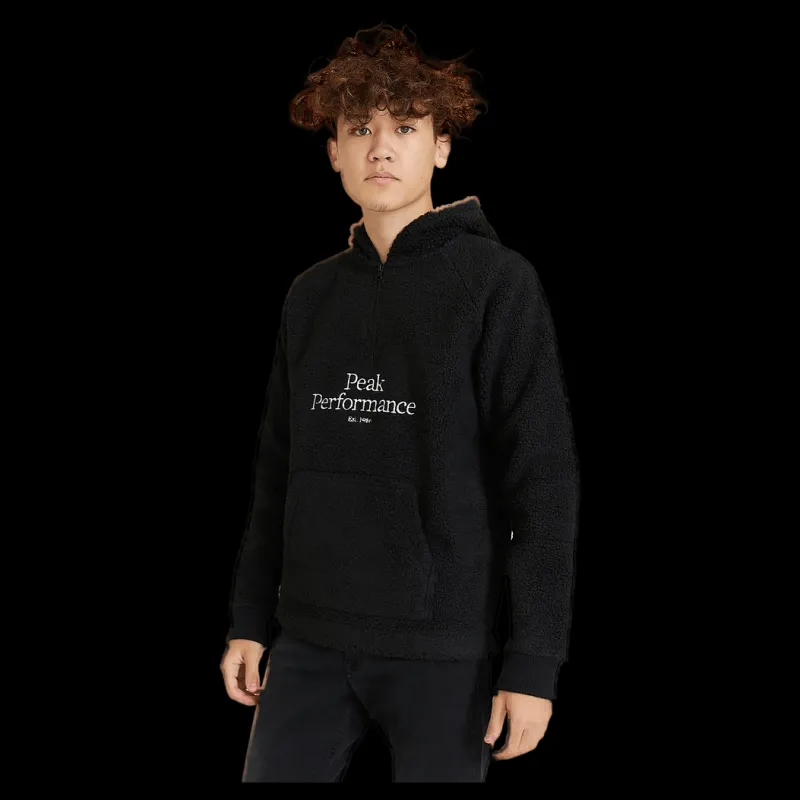 Clearance Peak Performance Junior Original Pile Half Zip Black Svart