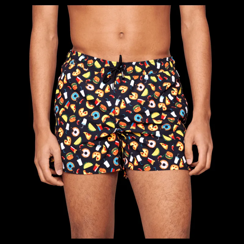 Happy Socks Junk Food Swimshorts Black Svart Hot
