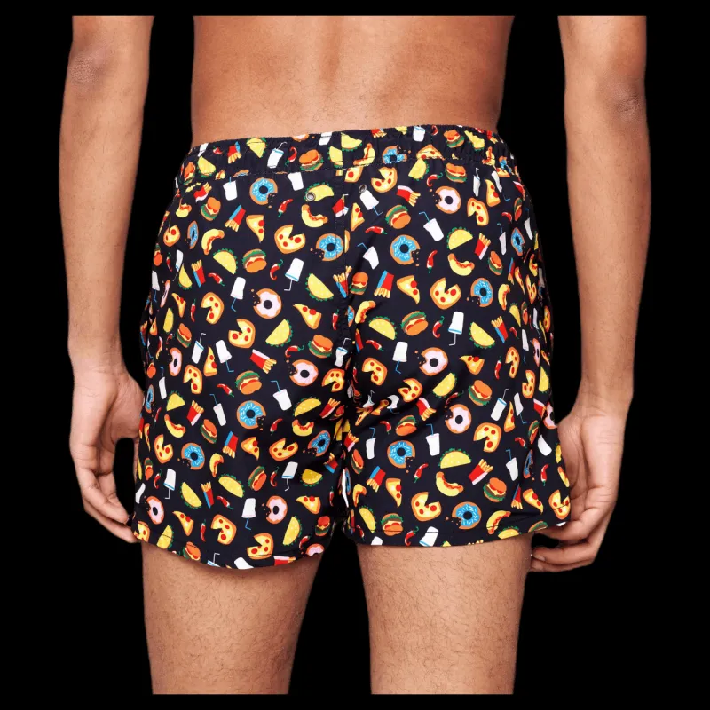 Happy Socks Junk Food Swimshorts Black Svart Hot