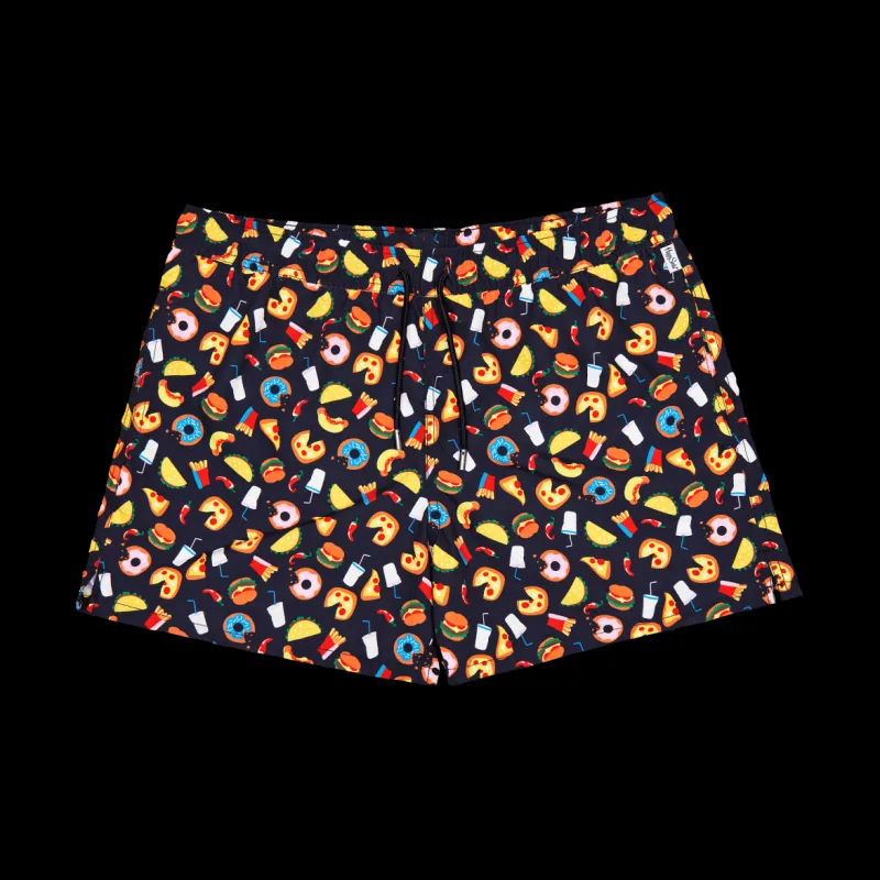 Happy Socks Junk Food Swimshorts Black Svart Hot