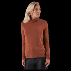 Pieces Kamala Ls Rollneck Top Brown Brun Outlet