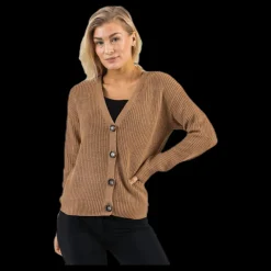 Outlet Pieces Karie Ls Knit Cardigan Beige