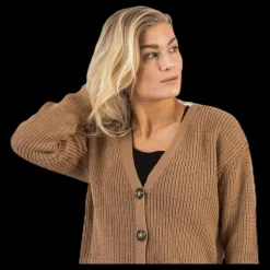 Outlet Pieces Karie Ls Knit Cardigan Beige