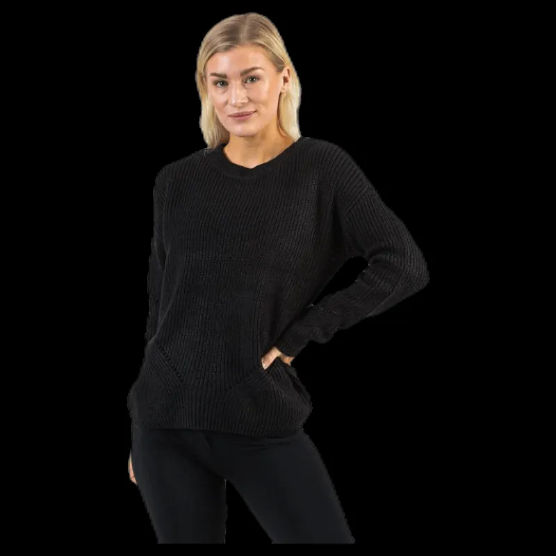Pieces Karie Ls O-Neck Knit Black Svart Hot
