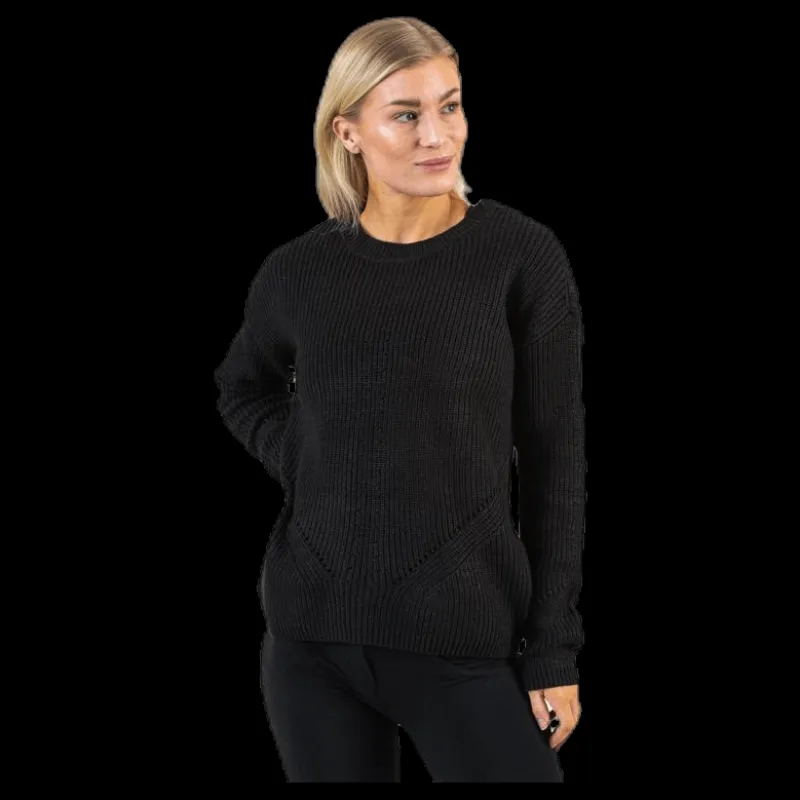 Pieces Karie Ls O-Neck Knit Black Svart Hot