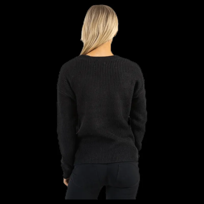 Pieces Karie Ls O-Neck Knit Black Svart Hot