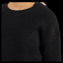 Pieces Karie Ls O-Neck Knit Black Svart Hot