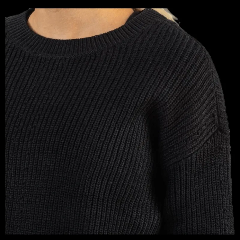 Pieces Karie Ls O-Neck Knit Black Svart Hot