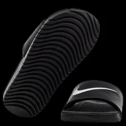Online Nike Kawa Little/Big Kids' Slides BLACK/WHITE Svart
