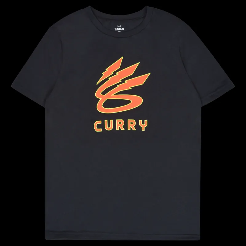 Online Under Armour KIDS UA CURRY LIGHTNING LOGO SS Svart