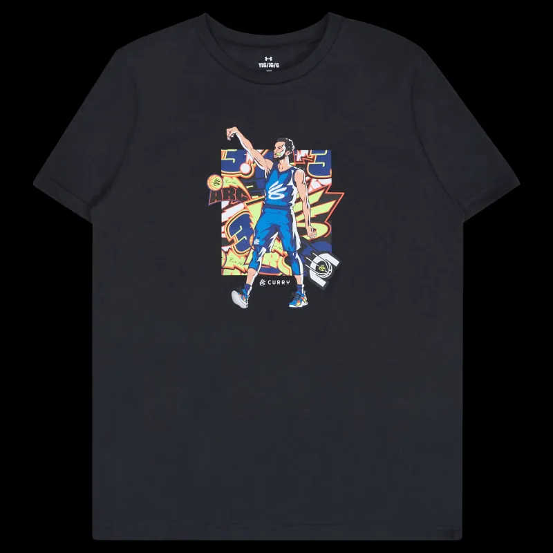 Under Armour KIDS UA CURRY LIGHTNING LOGO SS Svart Sale
