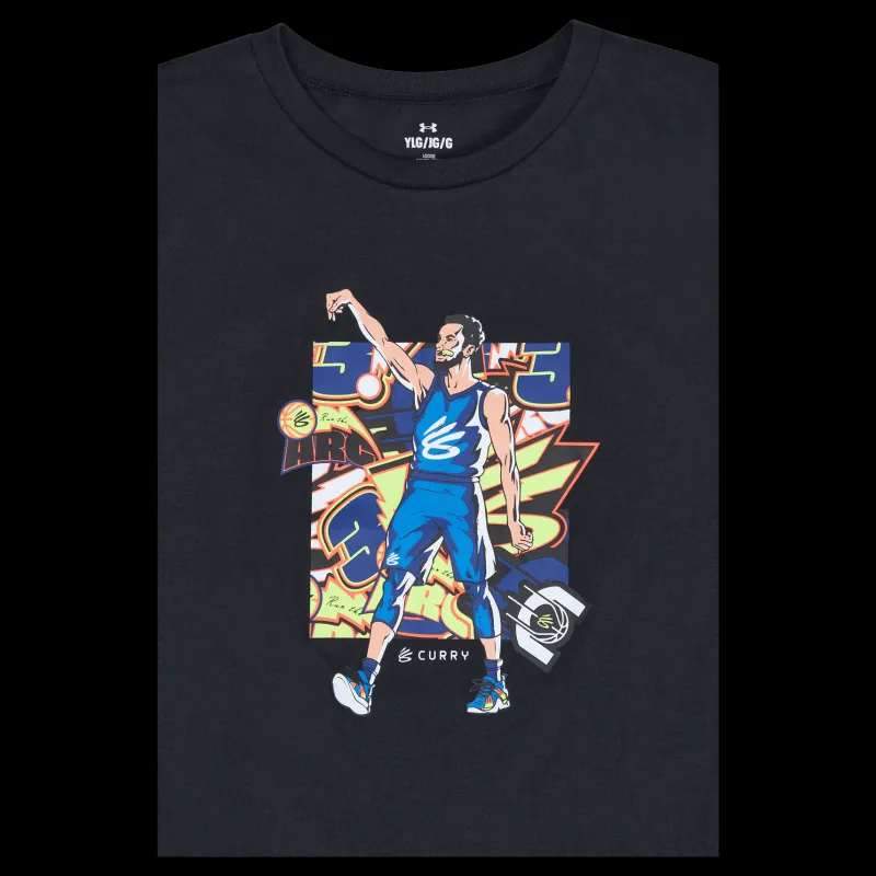 Under Armour KIDS UA CURRY LIGHTNING LOGO SS Svart Sale