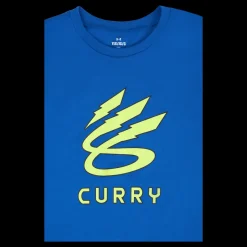 Under Armour KIDS UA CURRY LIGHTNING LOGO SS Blå Sale