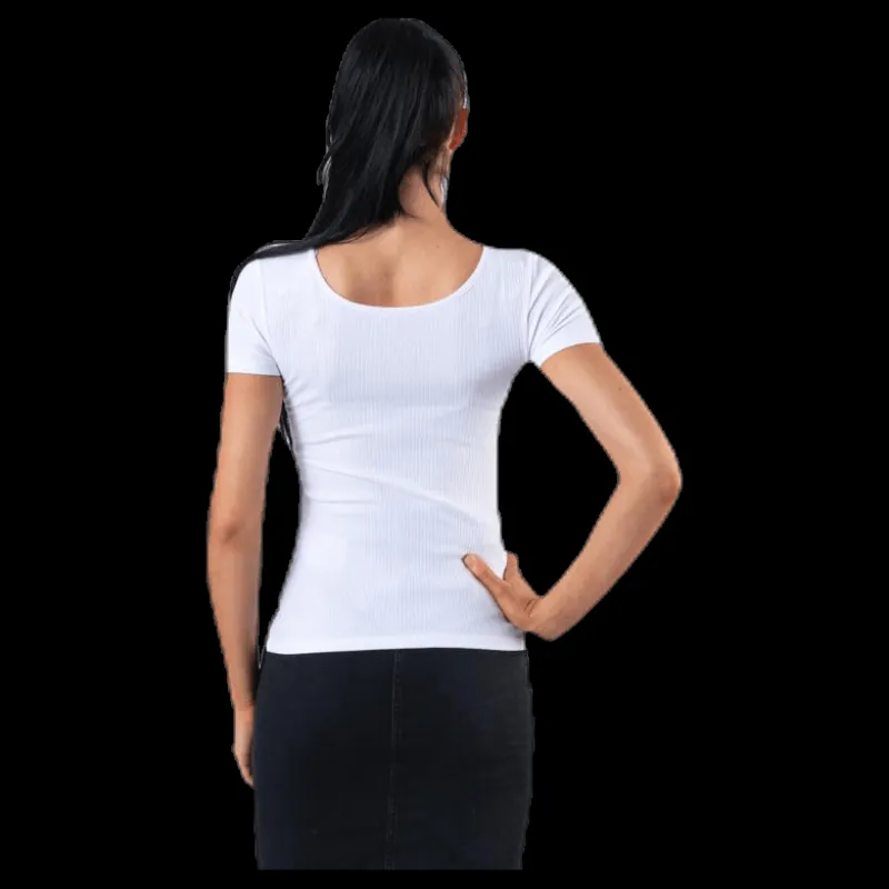 Outlet Pieces Kitte Ss Top White Vit