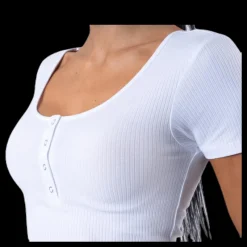 Outlet Pieces Kitte Ss Top White Vit