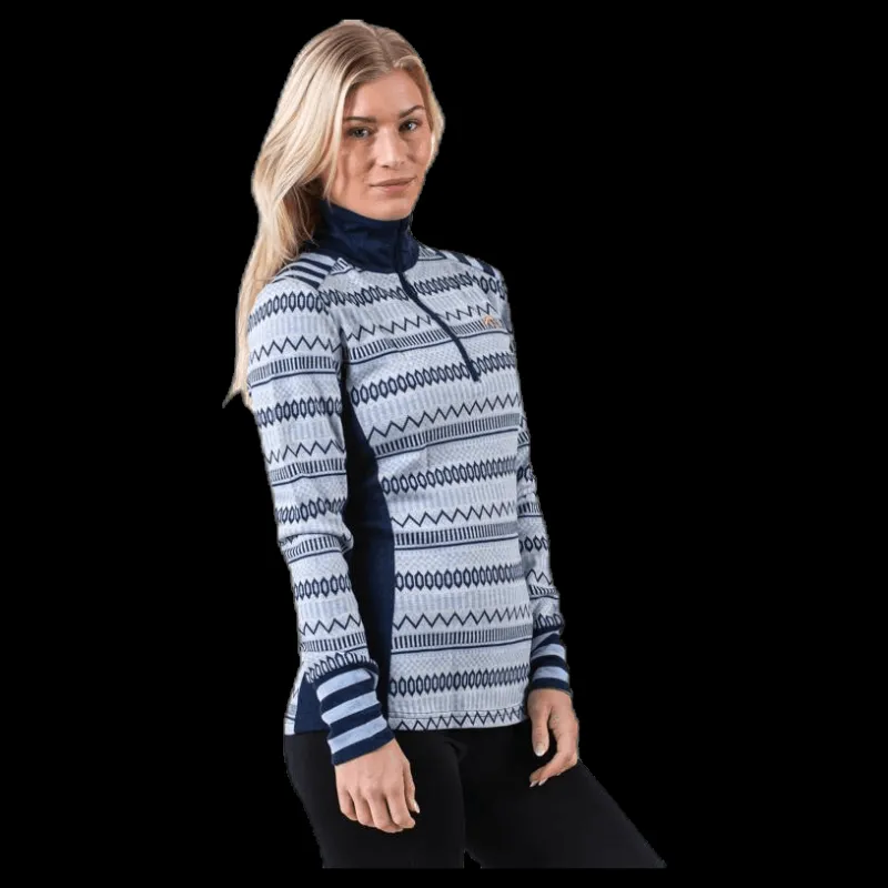 Kari Traa Åkle Half-Zip Shirt Blue Blå New