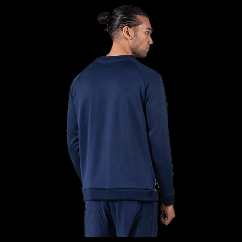Hot Tommy Hilfiger Sport Knit Crew Sweat Logo Tape Blue Blå