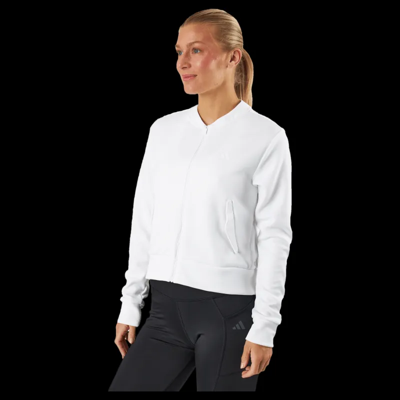 New adidas Knit Golf Bomber Jacket White Vit