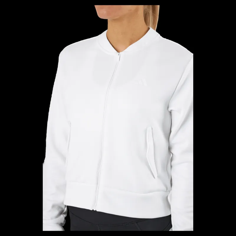 New adidas Knit Golf Bomber Jacket White Vit