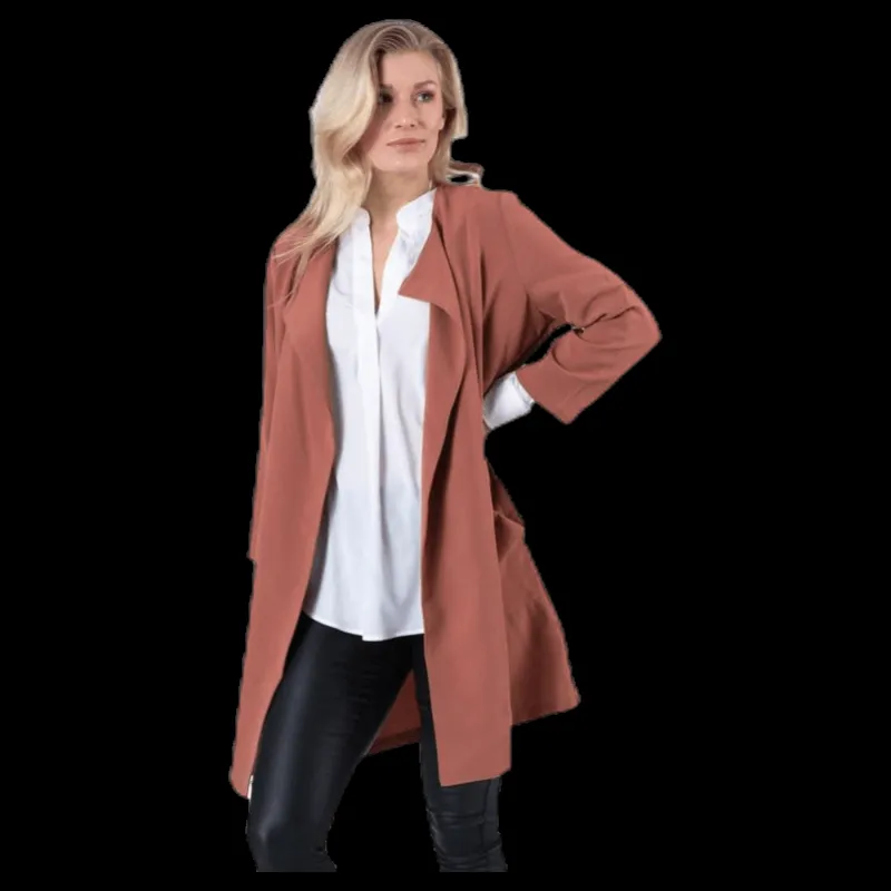 Pieces Kornelia 3/4 Coatigan Brown Brun Best