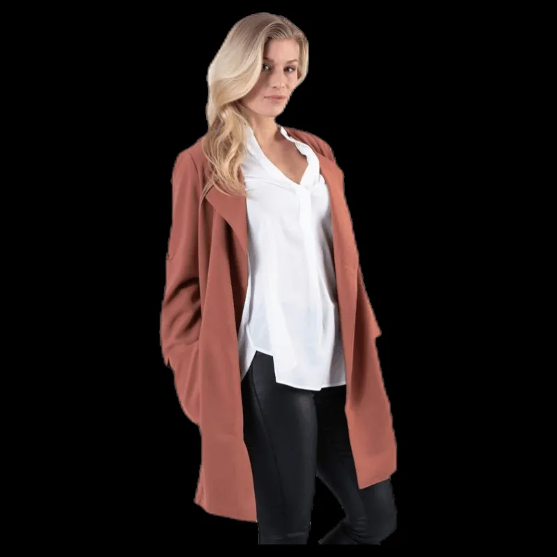 Pieces Kornelia 3/4 Coatigan Brown Brun Best