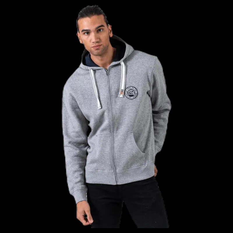 Vinson Polo Club Krew Sweatshirt Full Zip Grey Grå New