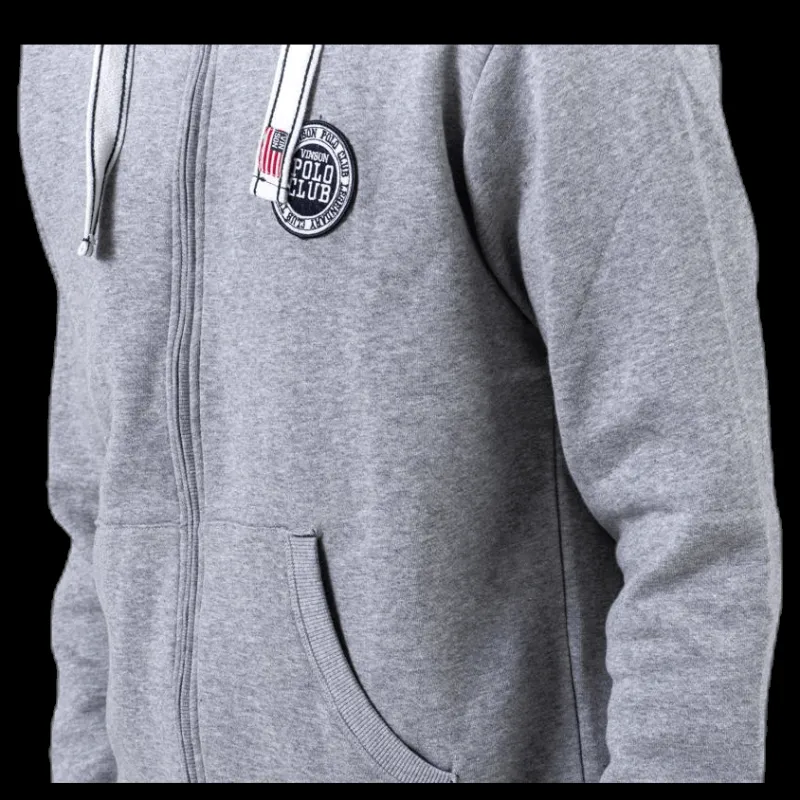 Vinson Polo Club Krew Sweatshirt Full Zip Grey Grå New