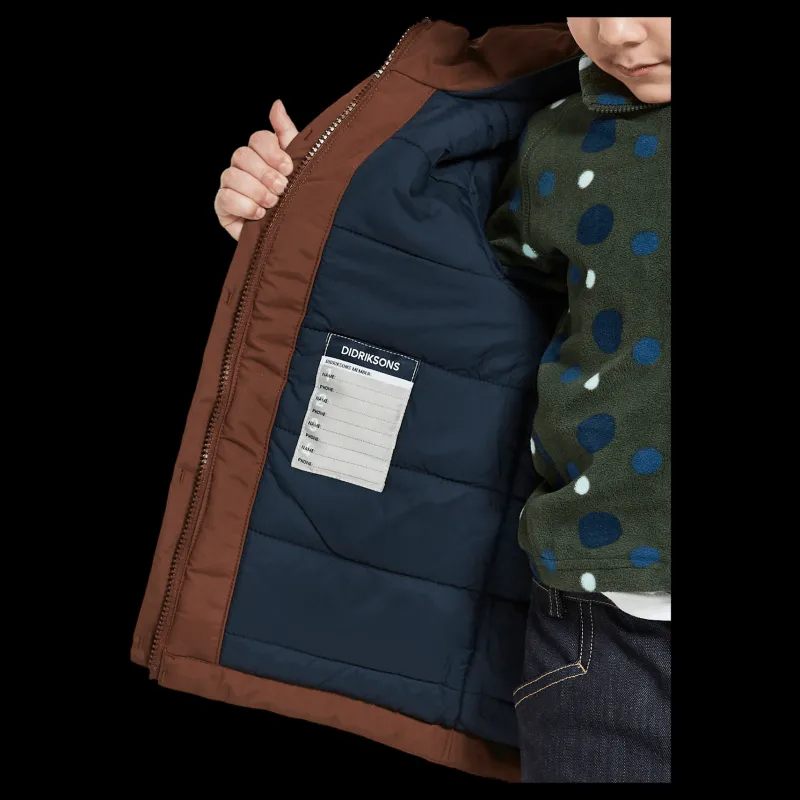 Didriksons Kure Kids Parka 5 Brown Brun Outlet