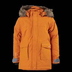 Didriksons Kure Kids Parka 4 Burnt Glow Gul New