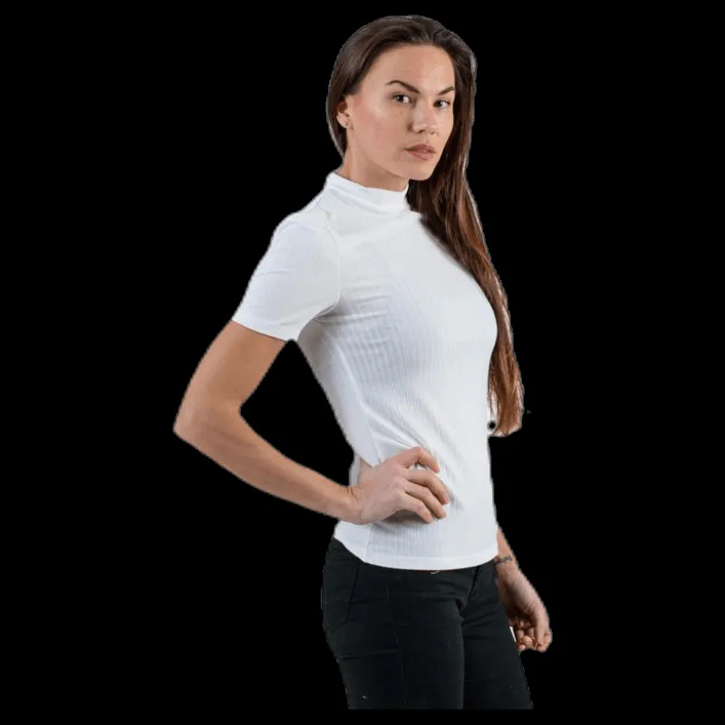 New Pieces Kylie Ss T-Neck Top White Vit
