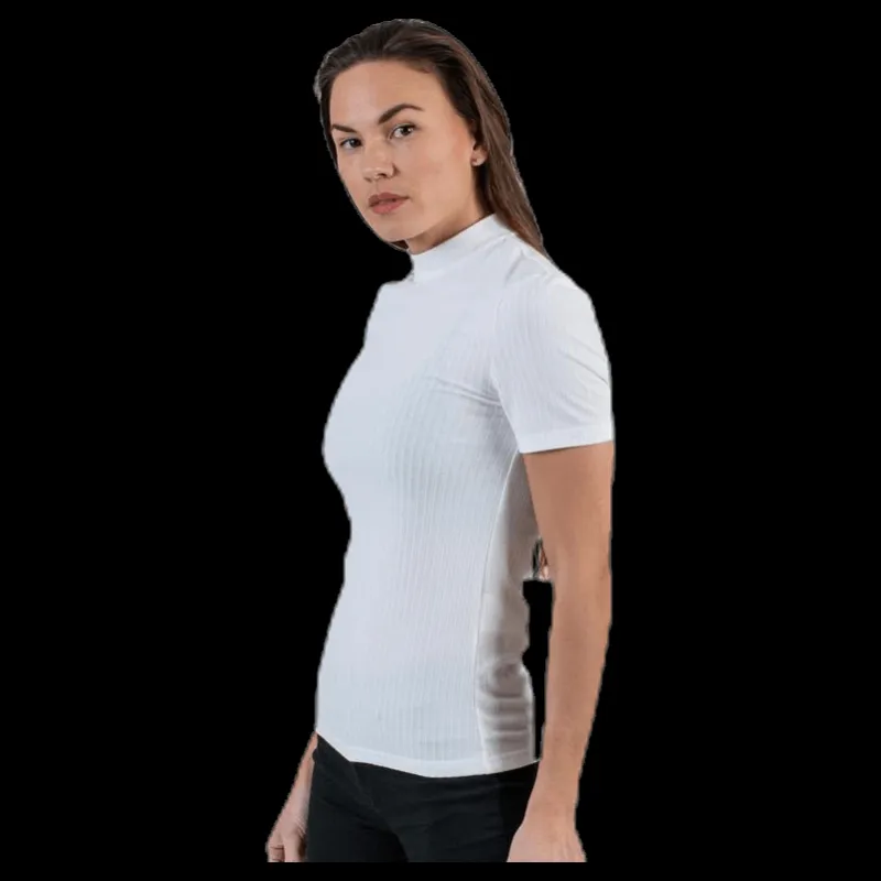 New Pieces Kylie Ss T-Neck Top White Vit
