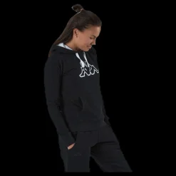 Outlet Kappa Lady Sweat Hood, Logo Zeleril White/Black Vit och Svart