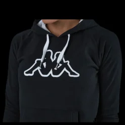 Outlet Kappa Lady Sweat Hood, Logo Zeleril White/Black Vit och Svart