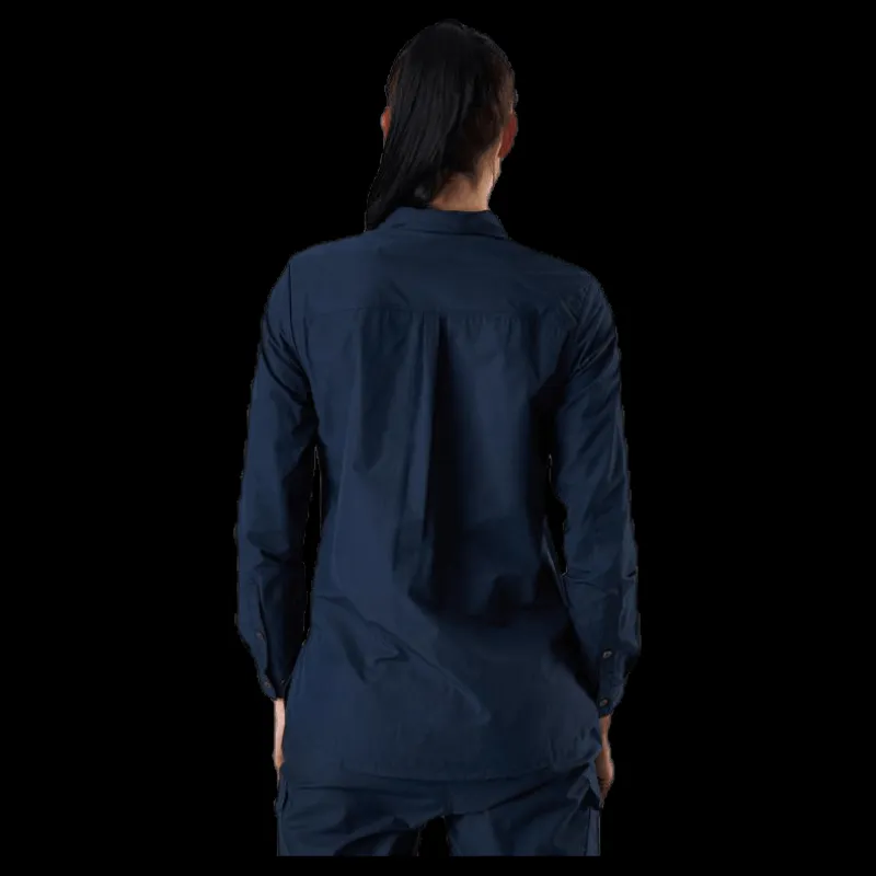 Best Jack Wolfskin Lakeside Roll-Up Shirt Blue Blå