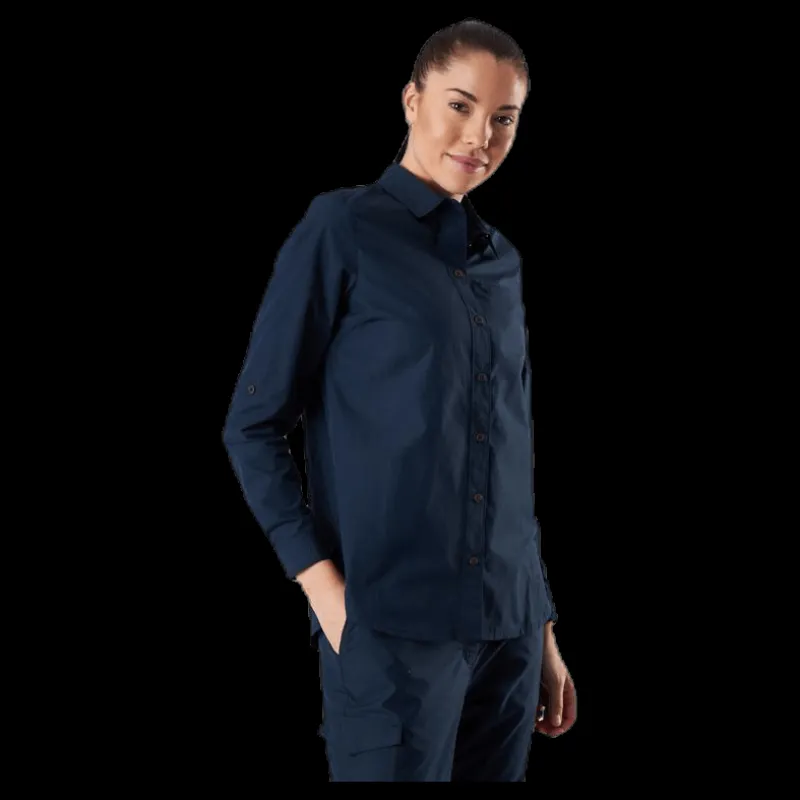 Best Jack Wolfskin Lakeside Roll-Up Shirt Blue Blå