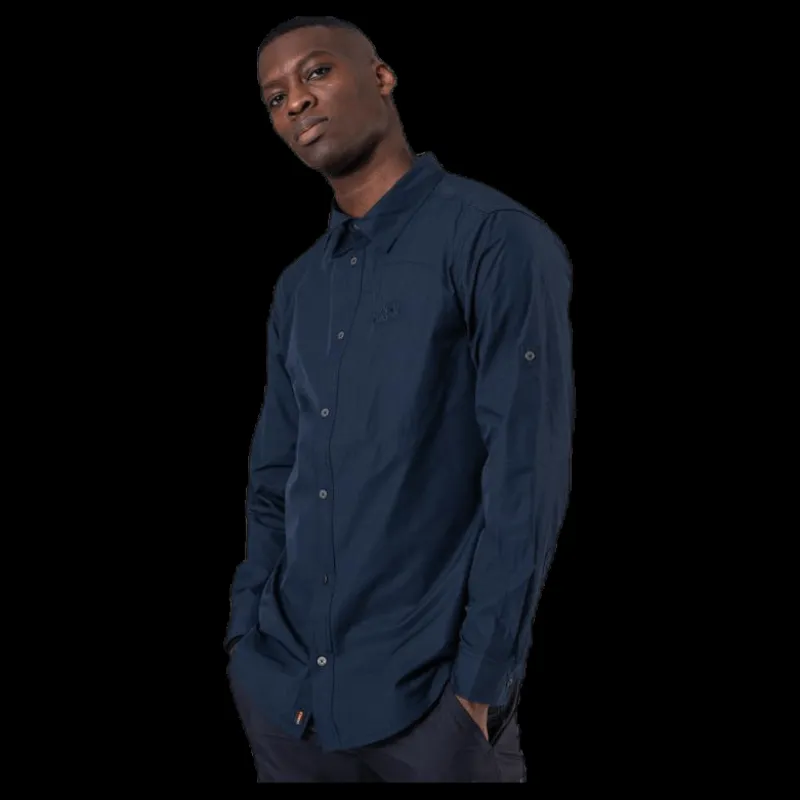 Jack Wolfskin Lakeside Roll-Up Shirt Blue Blå New