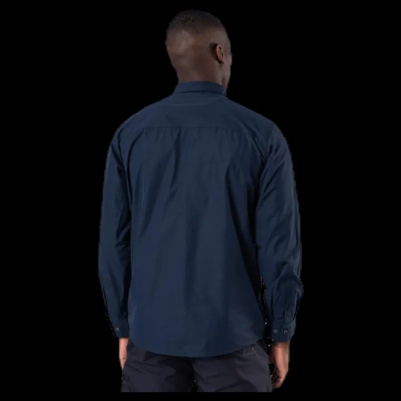 Jack Wolfskin Lakeside Roll-Up Shirt Blue Blå New