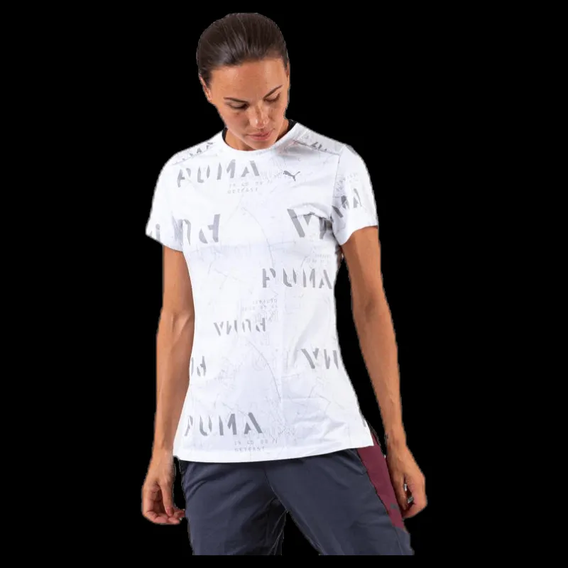 Puma Last Lap Graphic Tee White Vit Discount