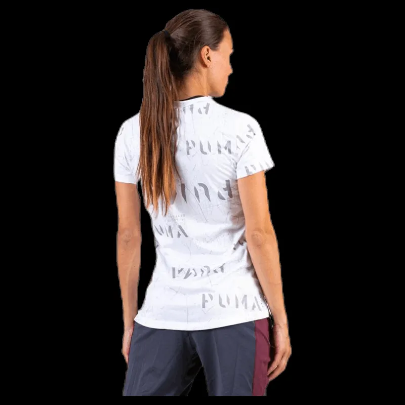 Puma Last Lap Graphic Tee White Vit Discount