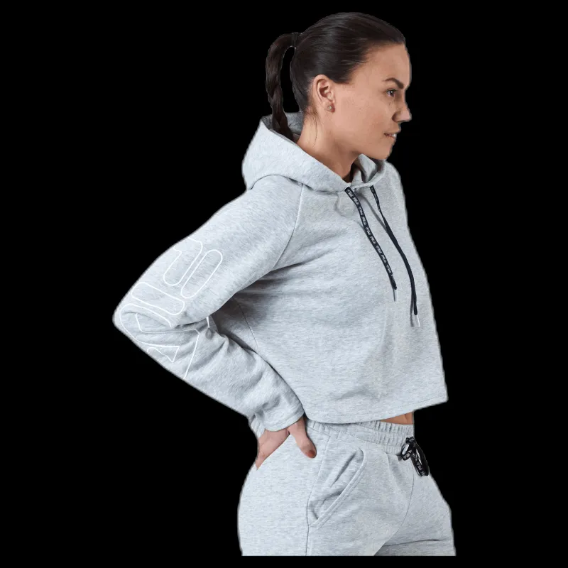 Discount Fila Leanna Cropped Hoody Grey Grå