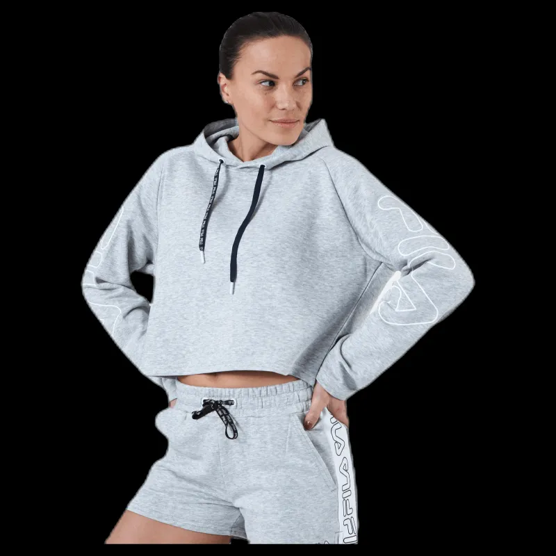 Discount Fila Leanna Cropped Hoody Grey Grå