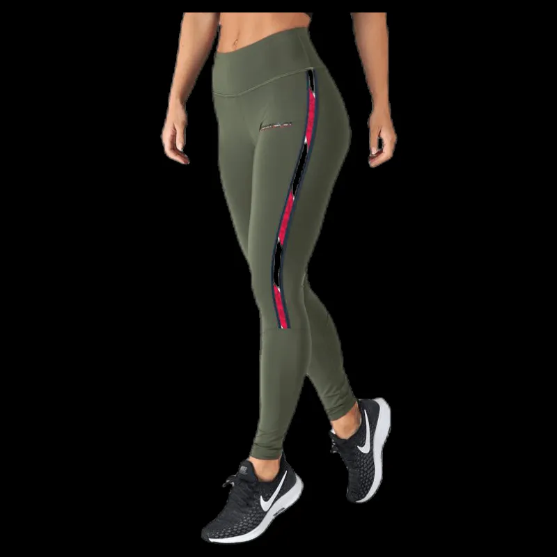 Tommy Hilfiger Sport Legging Full Length With Tape Green Grön Online