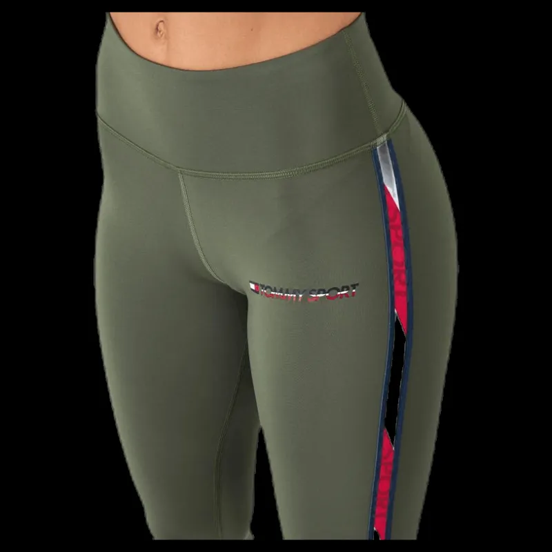 Tommy Hilfiger Sport Legging Full Length With Tape Green Grön Online