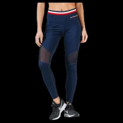 Best Tommy Hilfiger Sport Legging With Mesh Full Length Blue Blå