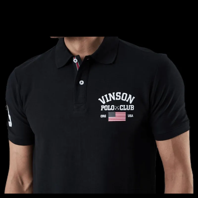 Vinson Polo Club Leslie Pique Shirt Black Svart